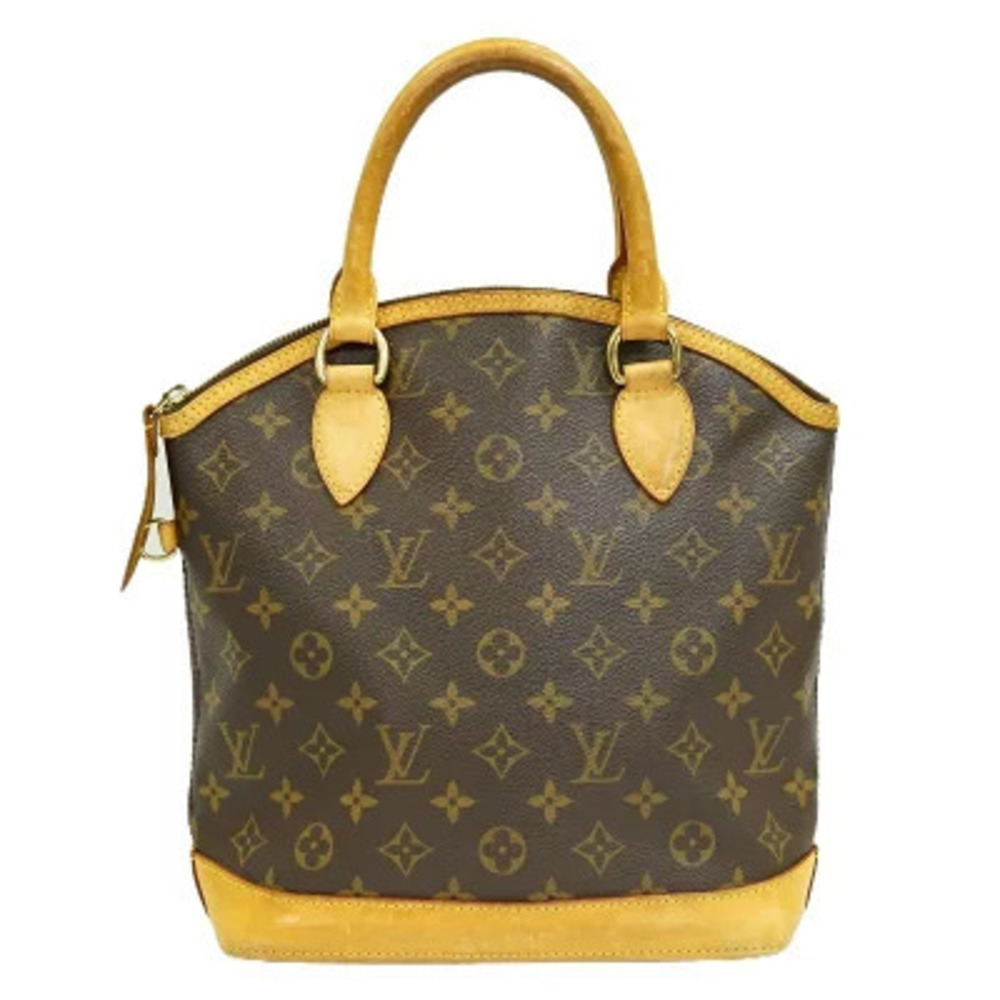 Louis Vuitton LV Lockit Monogram Top Handle Bag Canvas Leather Brown